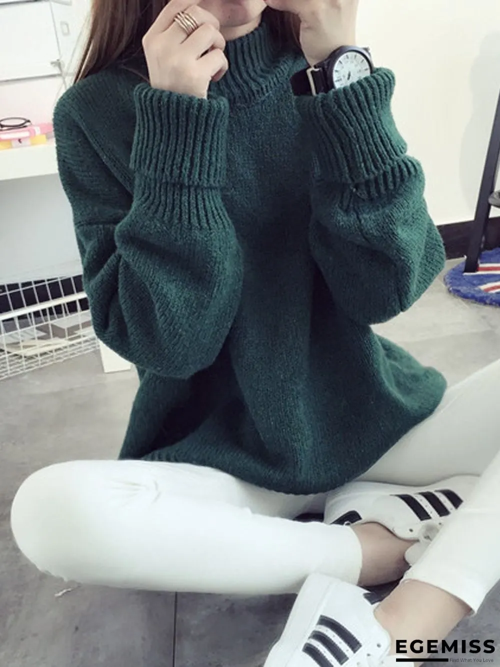 High neck pullover female loose sweater | EGEMISS