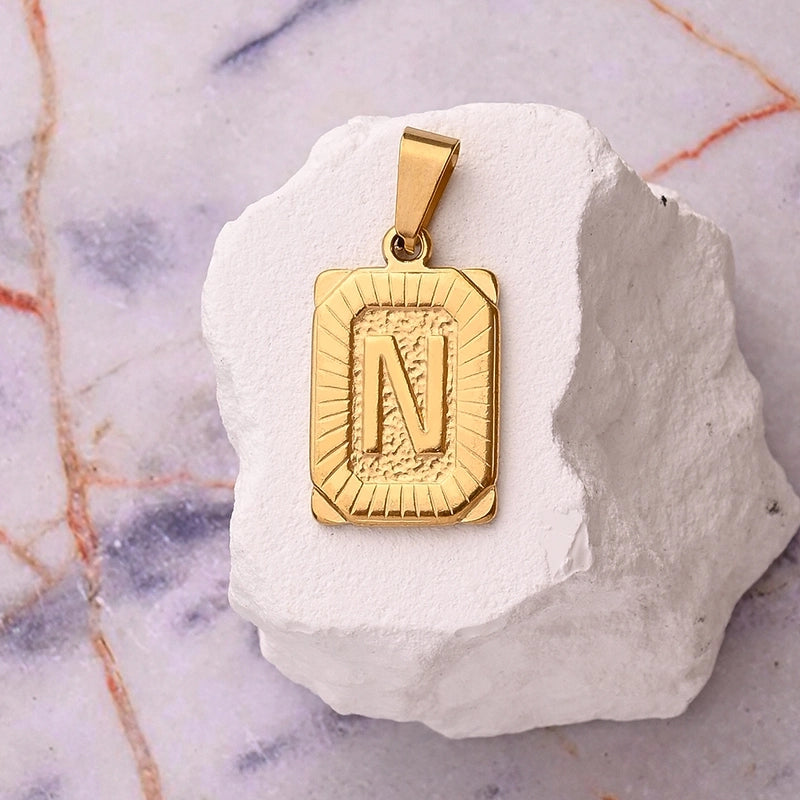 1 Pc/Package 27x17mm 10x5mm 304 Stainless Steel 18K Gold Plated Letter Simple Polished Pendant Jewelry Accessories