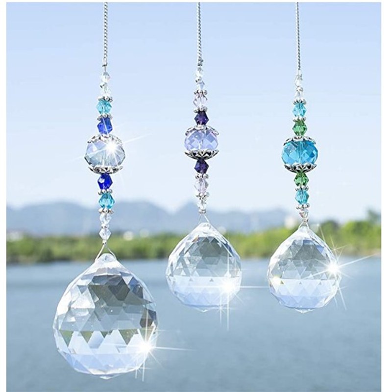 

3 pieces of transparent crystal window prism-rainbow prism, 501 Original