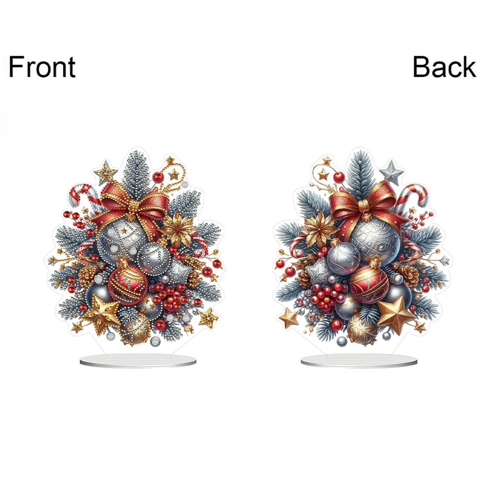 DIY Christmas Flower Acrylic Special Shaped Decor Desktop Diamond Art Kits for Home