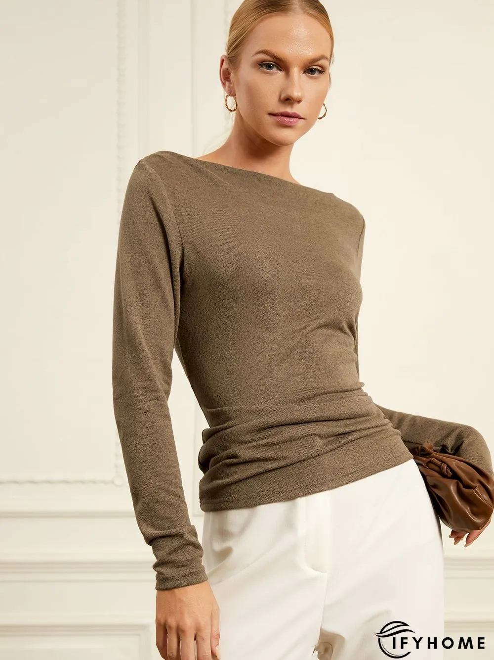 Long Sleeve Skinny Lady Solid Top | IFYHOME