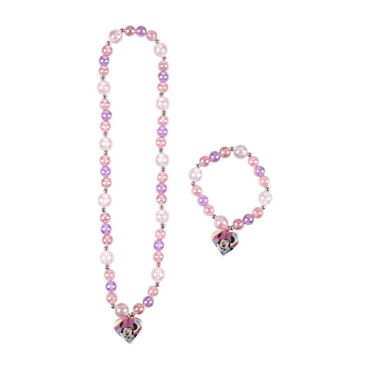 Necklace and Bracelets set Minnie Mouse Pink 2 Pieces