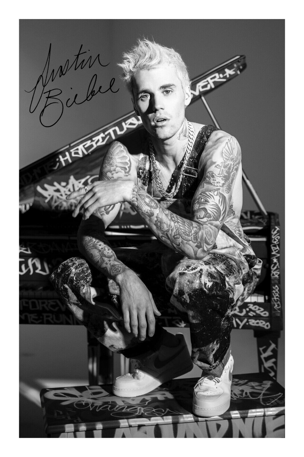 Justin Bieber Signed A4 Photo Poster painting Print Autograph Music Beiber