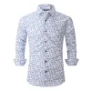 Men's Printed Long Sleeve Plaid Shirt