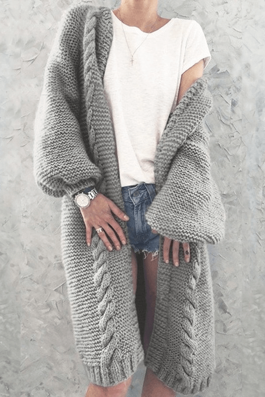 Warm Fashion Knit Sweater Cardigan Coat