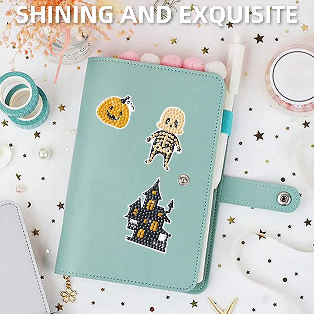 DIY Diamond Painting Sticker Diamond Art Stickers Arts and Crafts Decorative Diamond Stickers for Birthday Party Halloween Christmas Gifts (Halloween Witch House)