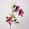 Real Touch 3 Heads Clematis Luxe Artificial Flower