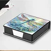 Leather Dragonfly Diamond Painting Notecard Box Rhinestones Post It Dispenser