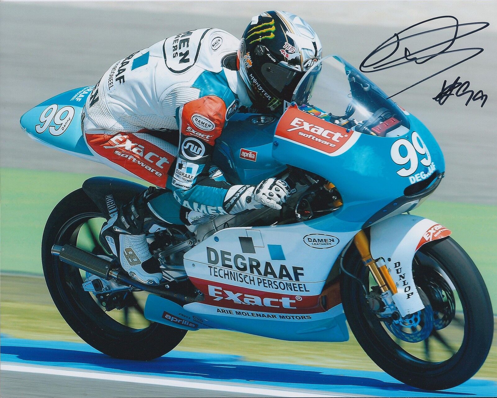 Danny WEBB SIGNED Degraaf APRILIA 10x8 Photo Poster painting AFTAL Autograph COA