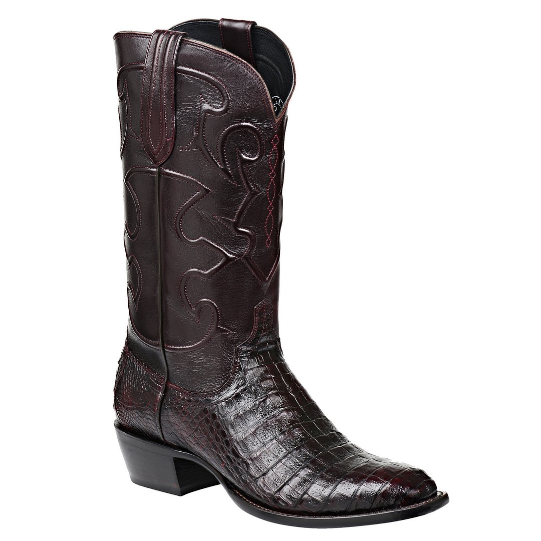 lucchese black cherry caiman belly