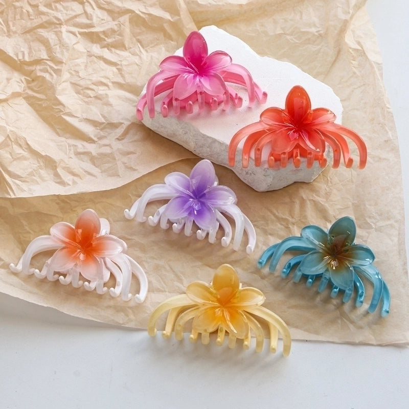 Women's Casual Minimalist Flower Plastic Resin Stoving Varnish Hair Claws