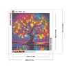 Arbre coloré de vie-plein diamant rond peinture-40 * 40cm