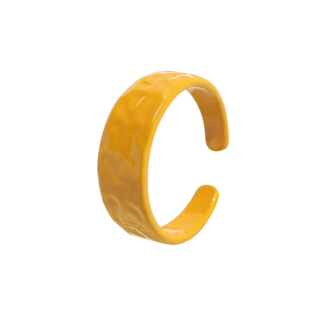 Dvacaman 2021 New INS Trendy Colorful Dripping oil Geometric Rings Candy Color Hand Painted Irregular Open Rings Female Jewelry