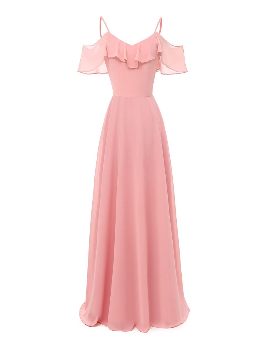 Hollow Out Shoulder Dress Elegant Trendy Maxi Long Dress