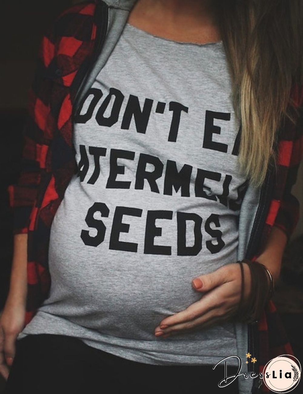 Women Summer Fashion Loose Pregnant T-Shirt Casual Funny Letter Print Top New Fashion Maternity T-shirt Blouse