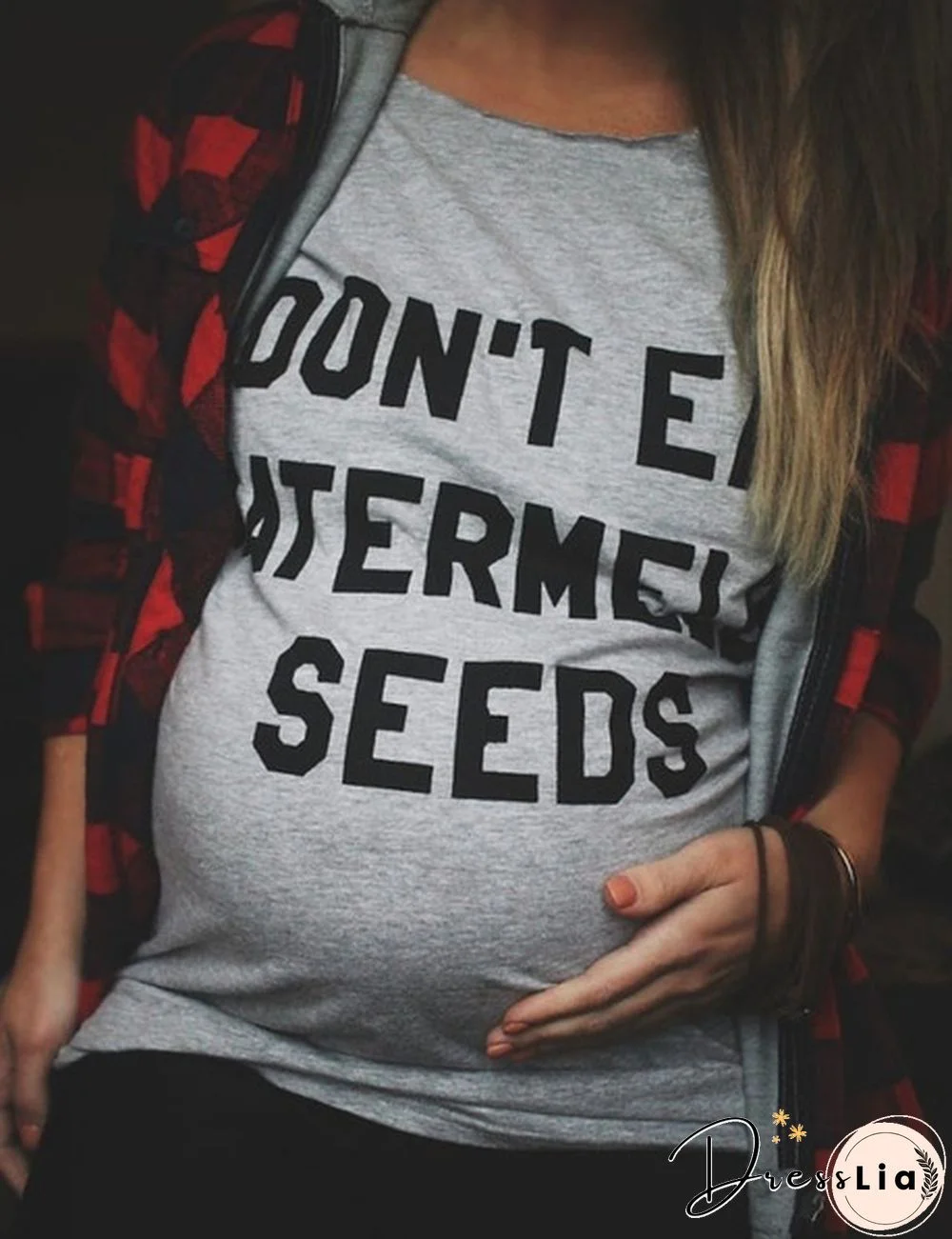 Women Summer Fashion Loose Pregnant T-Shirt Casual Funny Letter Print Top New Fashion Maternity T-shirt Blouse