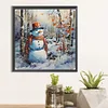 Diamond Painting-DIY Full Round Drill Winter Snowman（40*40cm）