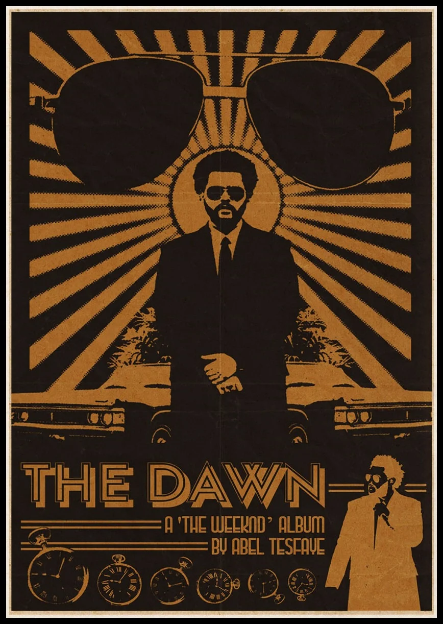 Athvotar Rapper Posters Hip Hop The Weeknd Wiken Potted Brother Quality Vintage Kraft Paper Painting Poster Living Room Wall Decor 703-1