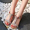 Gioiacombo&trade; Nuovi sandali con zeppa boho con strass per l'estate