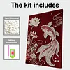 Lotusfisch-DIY-Perlenpunktgem&auml;lde mit Rahmen Perlenkunstgem&auml;lde 30x40 cm Wohnkultur