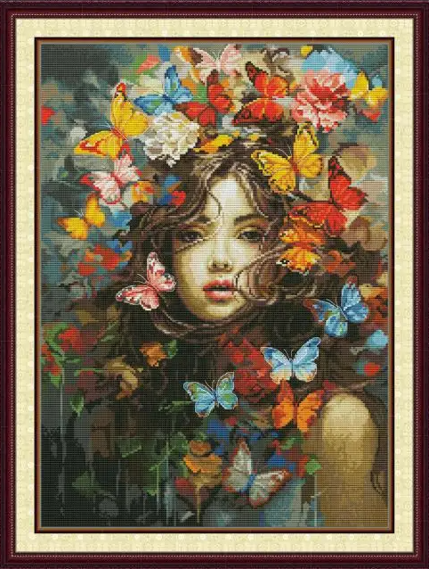 Butterfly Beauty-Joysunday 14CT Stamped Cross Stitch-41*53cm(Canvas） gbfke