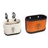 Klein Tools 5144 Canvas Bucket, Aerial Oval Tool Bucket with Black Molded Polypropylene Bottom & 5144BHB Oval Hard-Body Bucket Tool Organizer with Kickstand, Hook Holes