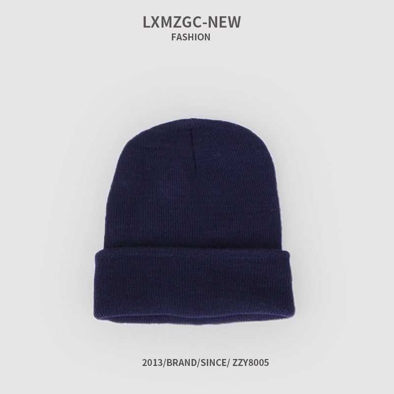 Pure Color Double-layer Warm Korean Style Knitted Hat