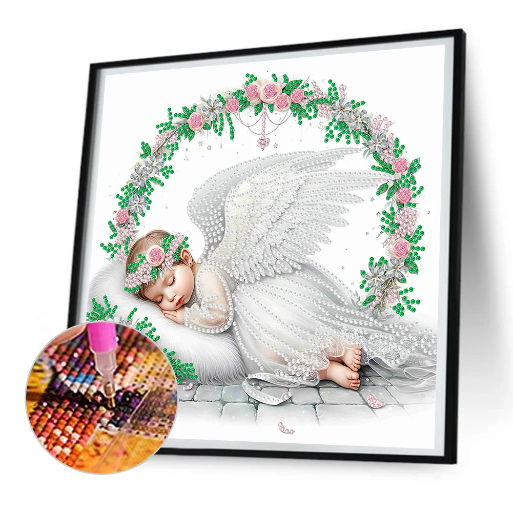 Diamond Painting - Partial Special Shaped Drill - Angel Child(Canvas|30*30cm)