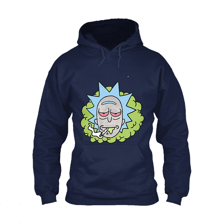 Rick With Red Eyes Is Smoking, Rick And Morty Classic Hoodie