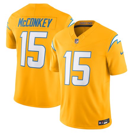 Youth Los Angeles Chargers #15 Ladd McConkey  Gold Alternate Charger Power Vapor F.U.S.E. Limited Jersey