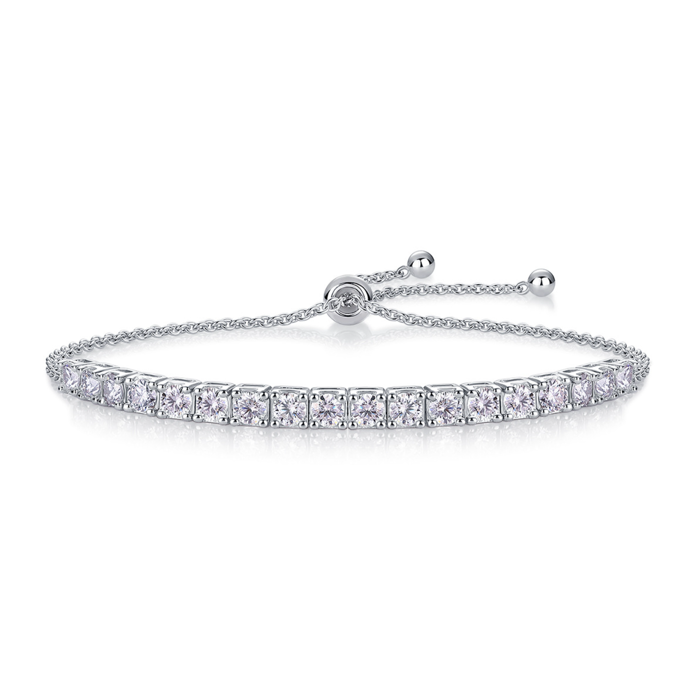 Moissanite Tennis Bracelet 1.8ct-9ct Diamond Bracelets for Women S925 Sterling Silver Adjustable Bracelets