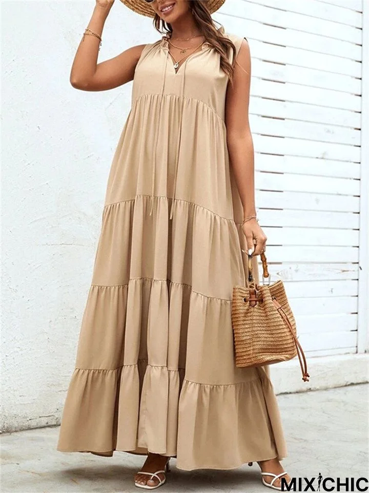 Loose Dress Women's Solid Color Casual Dresses