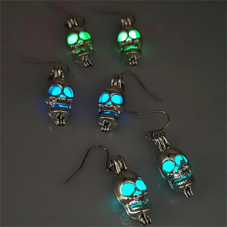 Exquisite Hollow Skull Luminous Earrings