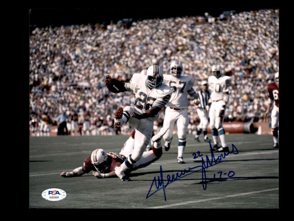 Mercury Morris PSA DNA Coa Signed Dolphins 8x10 Autograph Photo Poster painting