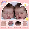 [Heartbeat & Sound] 17'' Lifelike Silicone Vinyl Twins Girl and Boy Debbie & Deborah Sleeping Reborn Baby Doll - RBBI-Myrebornbabydoll&reg; Myrebornbabydoll&reg;