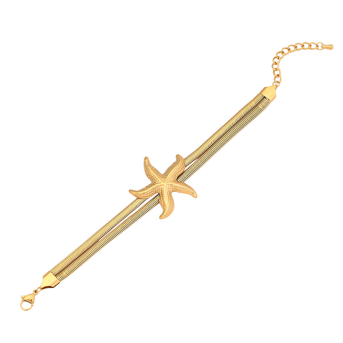 Fashion Flower Bracelet Personality Knot Design Double Layer Snake Bone Chain Titanium Steel Jewelry B621