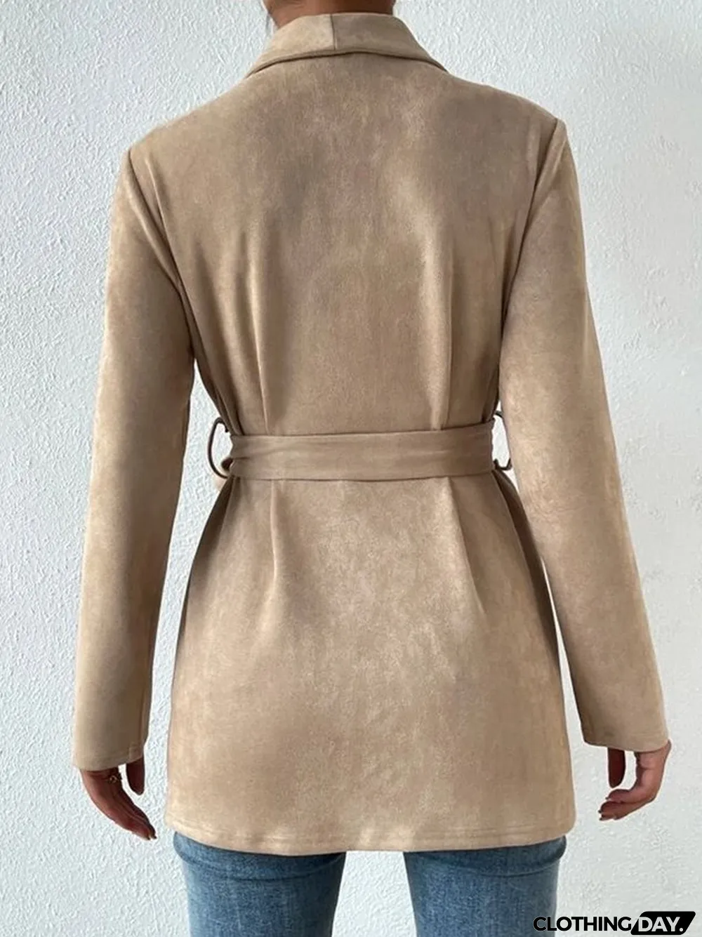 Plain Suede Loose Cape Cardigan Plus