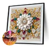 White Flower-Crystal Rhinestone Diamond Painting