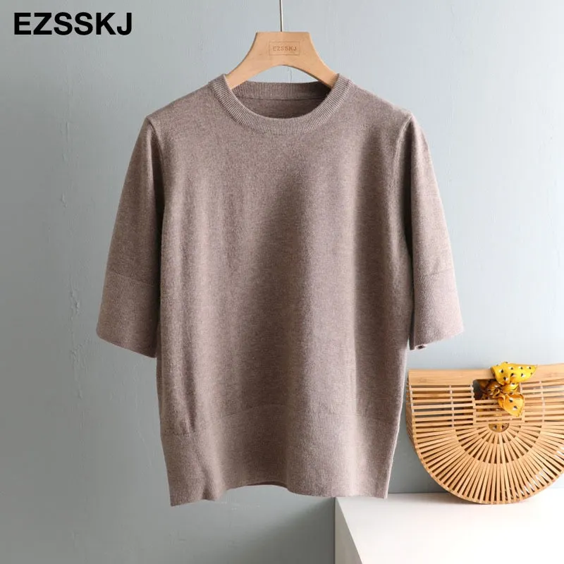 chic Autumn winter loose thick Sweater Pullovers Women half Sleeve casual 2020  o-neck warm basic Sweater knit Jumpers top