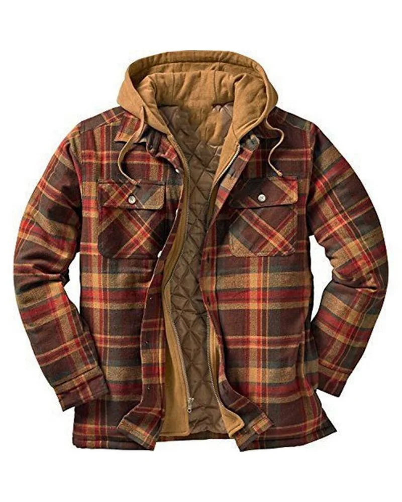 men's casual plaid jacket shirt