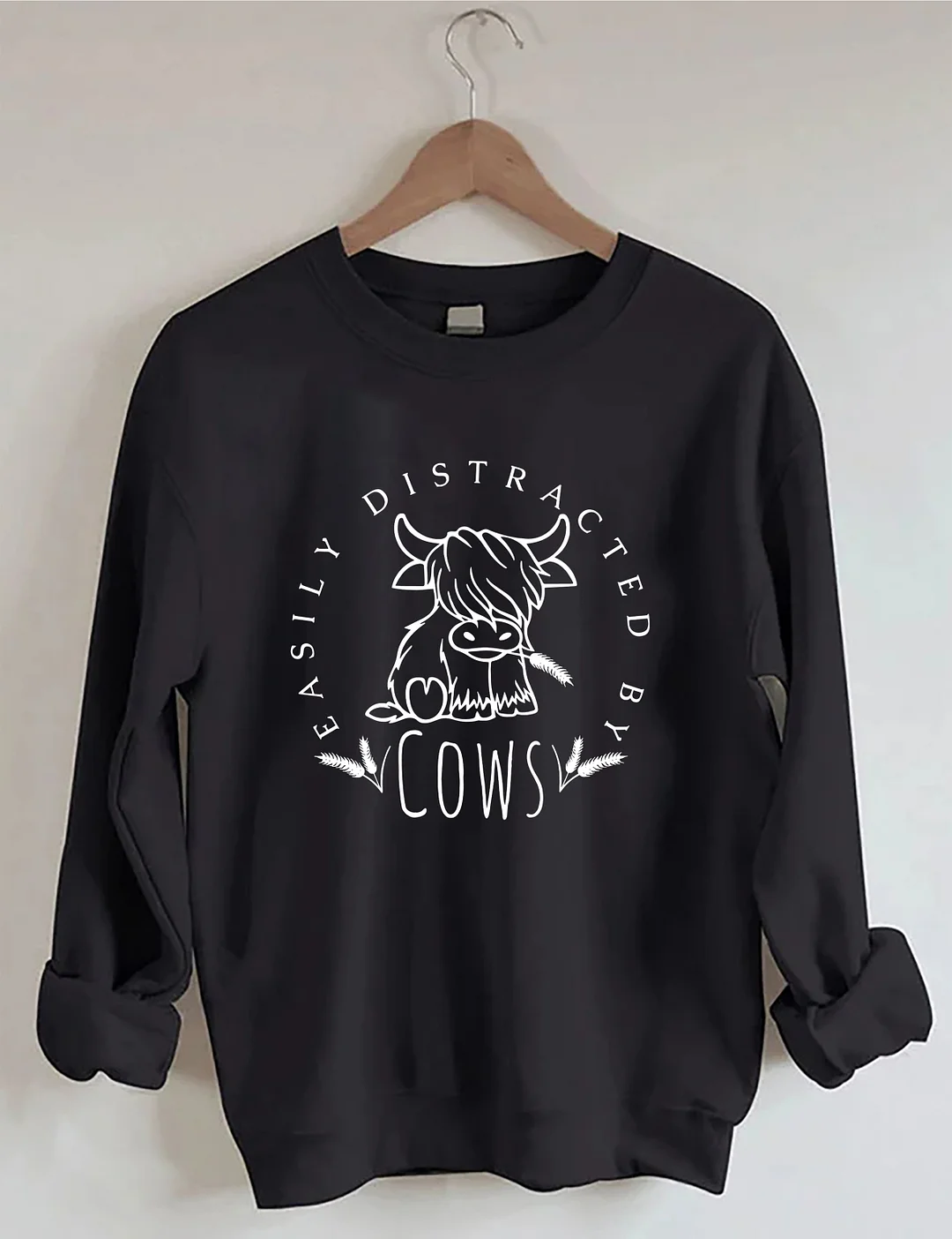 Easily Distracted By Cows Sweatshirt