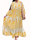 V-neck Printed Bohemian Dress