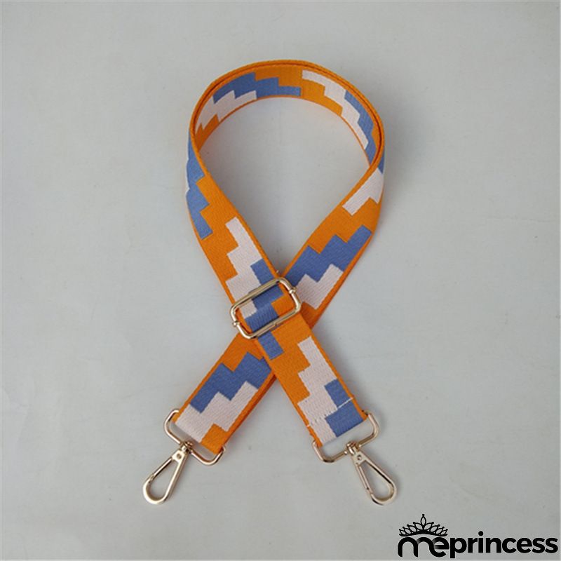 Women Fashion Color Block Adjustable Decompression Replacement Long Strap Bag Accessories