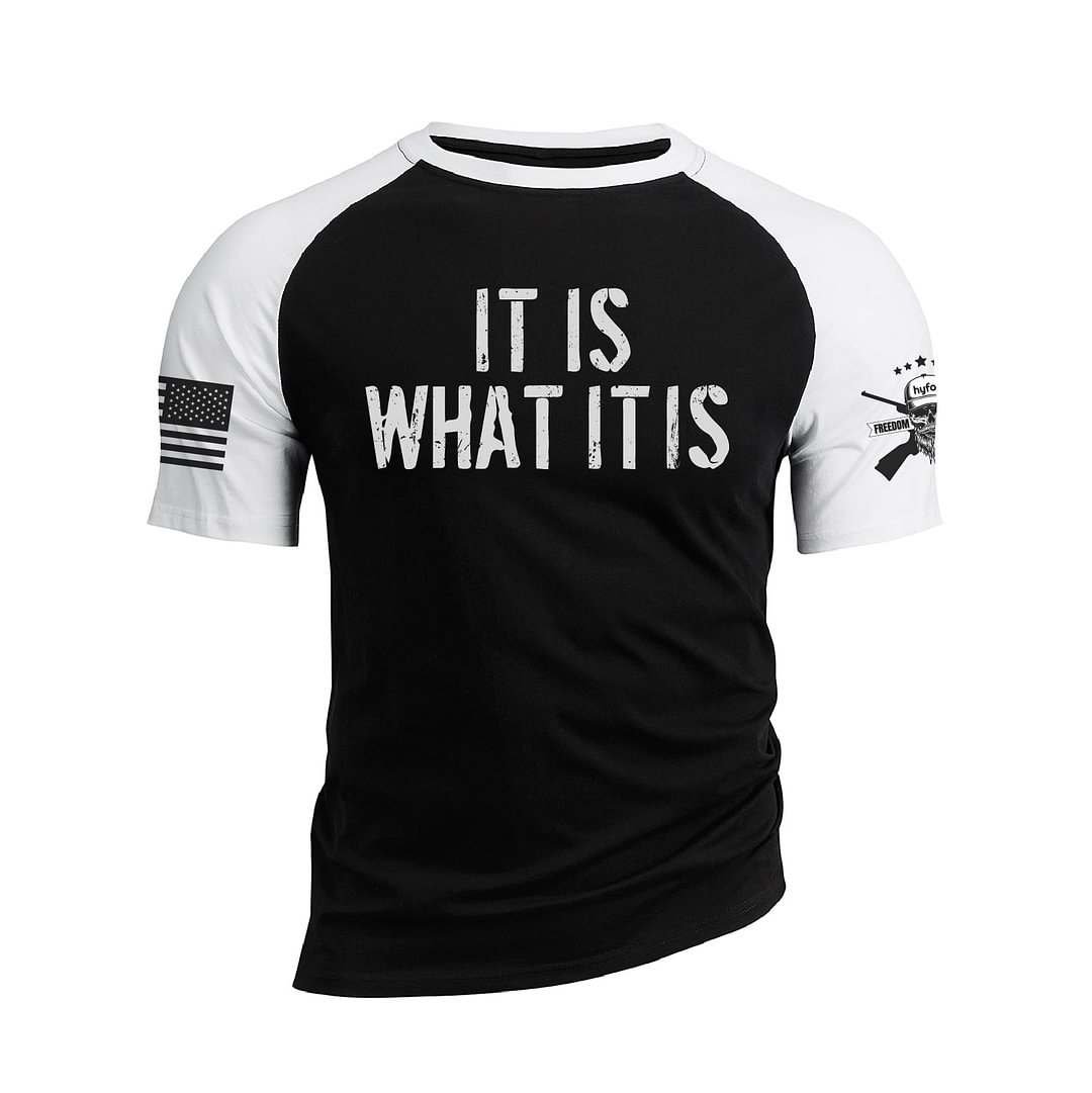 IT IS WHAT IT IS RAGLAN GRAPHIC TEE