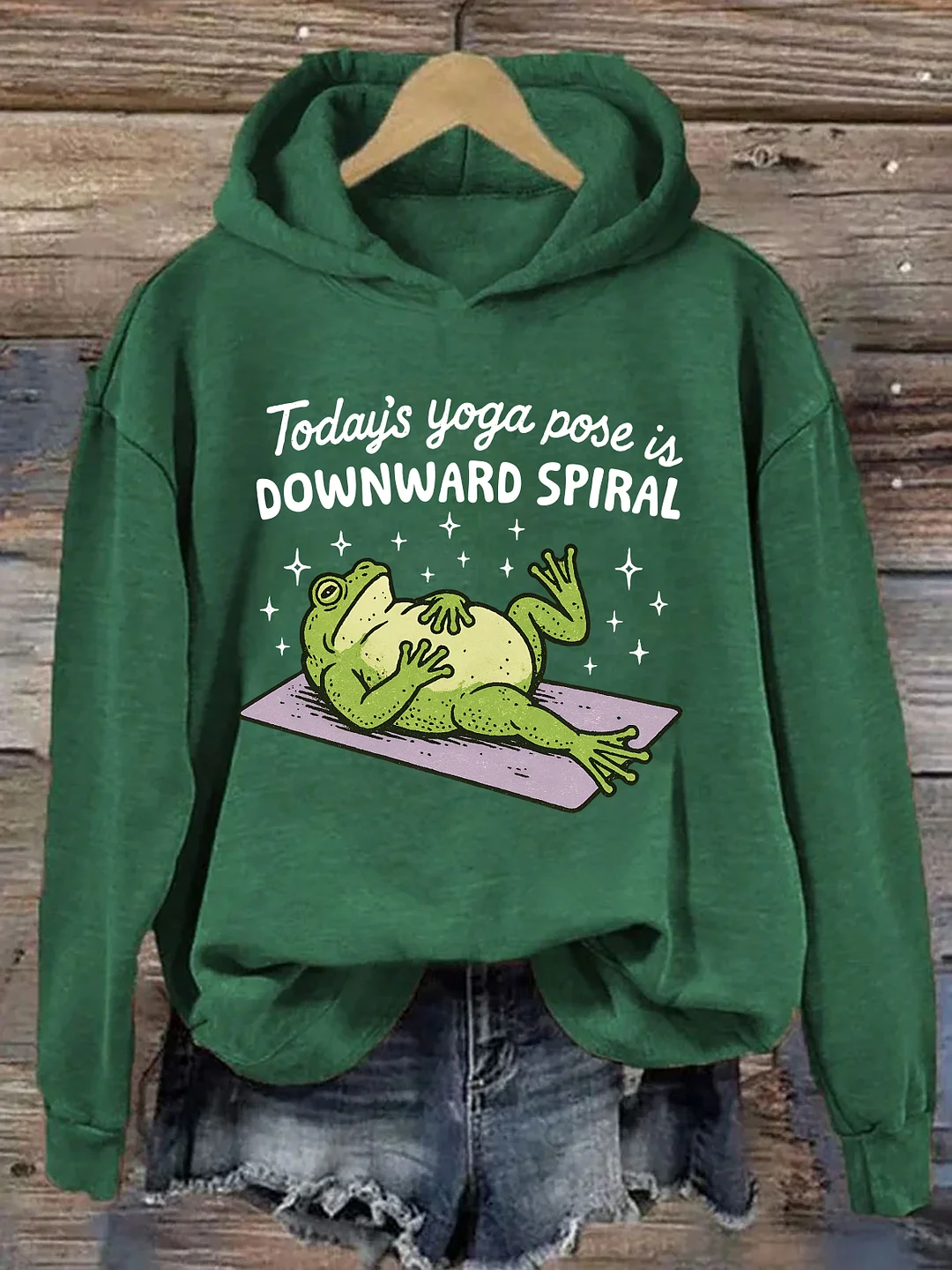 Today&rsquo;s Yoga Pose Is Downward Spiral Frog Hoodie