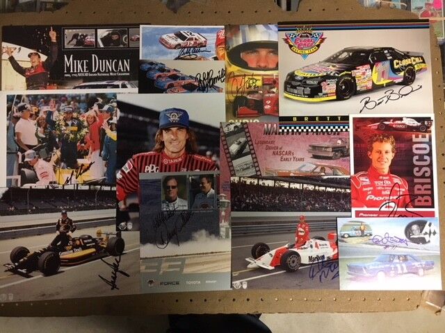 Lot of Signed Racing Photo Poster paintings(13)Jarrett,Bodine,Sullivan,Panch,Mears,Allidon,Hamil