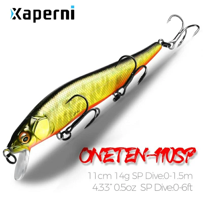 Xaperni 11cm 14g SP dive 1.5m professional Minnow Wobbler fishing lures quality jerkbaits Artificial Bait Predator tackles