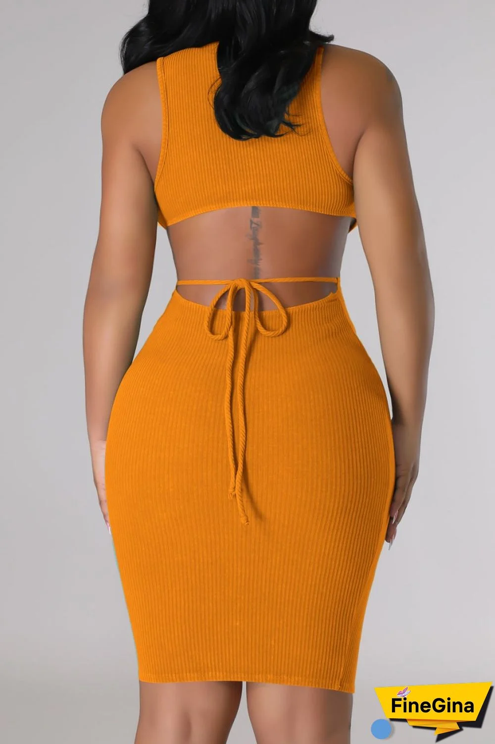 Cream White Casual Solid Hollowed Out Turtleneck Sleeveless Dress Dresses