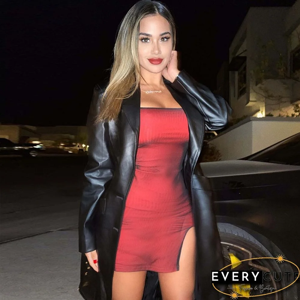 Mesh Double Layer Sexy Skinny Dress Women Sleeveless Party Bodycon Bandage Elastic Split Trend Clubwear Slim Outfit