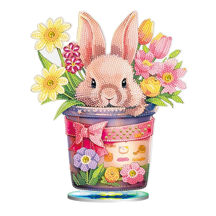 Easter Egg Bunny 5D DIY Diamond Painting Desktop Ornaments Kit for Office Decor